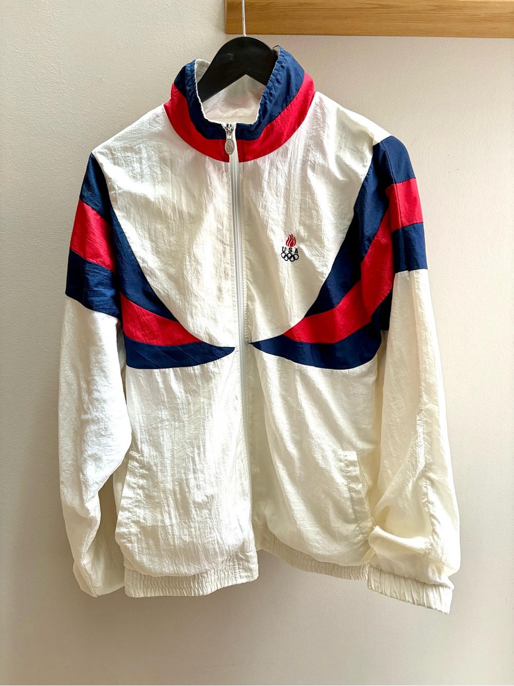 JCPenney VTG 1996 USA Olympics nylon windbreaker track jacket L
